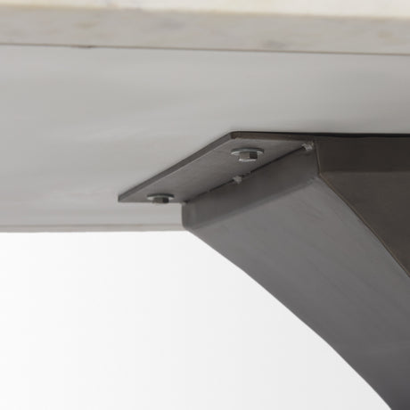 Maxton 79.0L x 39.0W x 30.0H Marble Top w/ Gunmetal Base Dining Table from Mercana - Luna Furniture