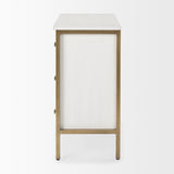 Savannah White Fir Veneer w/ Gold Metal 3-Drawer Accent Cabinet from Mercana - Luna Furniture