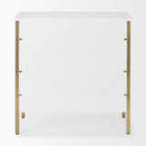 Savannah White Fir Veneer w/ Gold Metal 3-Drawer Accent Cabinet from Mercana - Luna Furniture