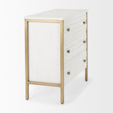 Savannah White Fir Veneer w/ Gold Metal 3-Drawer Accent Cabinet from Mercana - Luna Furniture