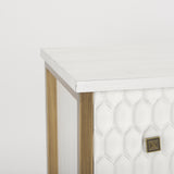 Savannah White Fir Veneer w/ Gold Metal 3-Drawer Accent Cabinet from Mercana - Luna Furniture