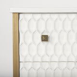 Savannah White Fir Veneer w/ Gold Metal 3-Drawer Accent Cabinet from Mercana - Luna Furniture