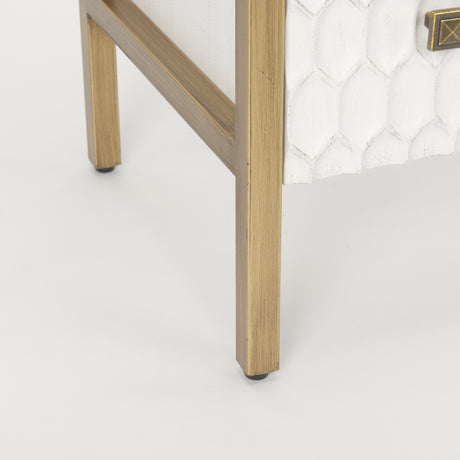 Savannah White Fir Veneer w/ Gold Metal 3-Drawer Accent Cabinet from Mercana - Luna Furniture