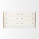 Savannah White Fir Veneer w/ Gold Metal Accents 6-Drawer Sideboard from Mercana - Luna Furniture