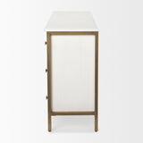 Savannah White Fir Veneer w/ Gold Metal Accents 6-Drawer Sideboard from Mercana - Luna Furniture