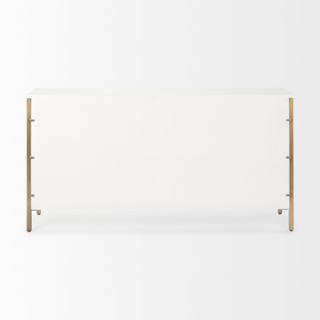 Savannah White Fir Veneer w/ Gold Metal Accents 6-Drawer Sideboard from Mercana - Luna Furniture
