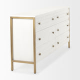 Savannah White Fir Veneer w/ Gold Metal Accents 6-Drawer Sideboard from Mercana - Luna Furniture