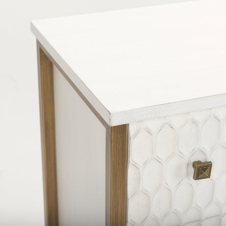 Savannah White Fir Veneer w/ Gold Metal Accents 6-Drawer Sideboard from Mercana - Luna Furniture