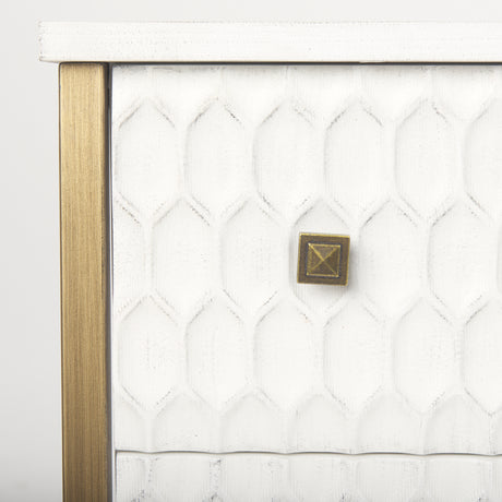 Savannah White Fir Veneer w/ Gold Metal Accents 6-Drawer Sideboard from Mercana - Luna Furniture