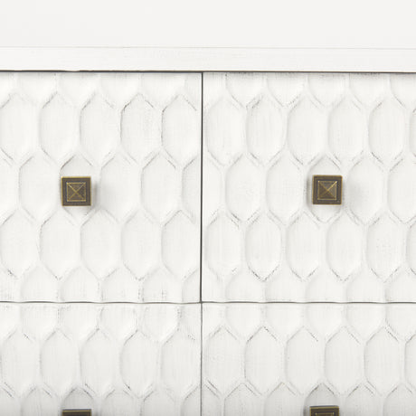 Savannah White Fir Veneer w/ Gold Metal Accents 6-Drawer Sideboard from Mercana - Luna Furniture