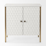 Savannah White Fir Veneer w/ Gold Metal Accent 2-Door Accent Cabinet from Mercana - Luna Furniture