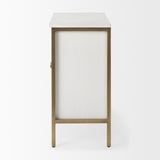 Savannah White Fir Veneer w/ Gold Metal Accent 2-Door Accent Cabinet from Mercana - Luna Furniture