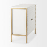 Savannah White Fir Veneer w/ Gold Metal Accent 2-Door Accent Cabinet from Mercana - Luna Furniture