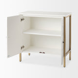 Savannah White Fir Veneer w/ Gold Metal Accent 2-Door Accent Cabinet from Mercana - Luna Furniture