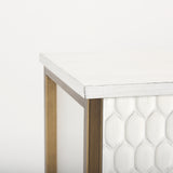 Savannah White Fir Veneer w/ Gold Metal Accent 2-Door Accent Cabinet from Mercana - Luna Furniture