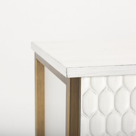 Savannah White Fir Veneer w/ Gold Metal Accent 2-Door Accent Cabinet from Mercana - Luna Furniture