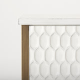 Savannah White Fir Veneer w/ Gold Metal Accent 2-Door Accent Cabinet from Mercana - Luna Furniture