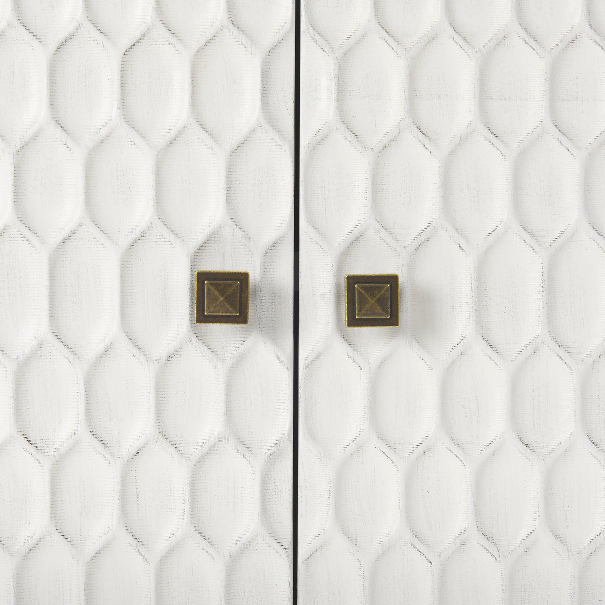Savannah White Fir Veneer w/ Gold Metal Accent 2-Door Accent Cabinet from Mercana - Luna Furniture