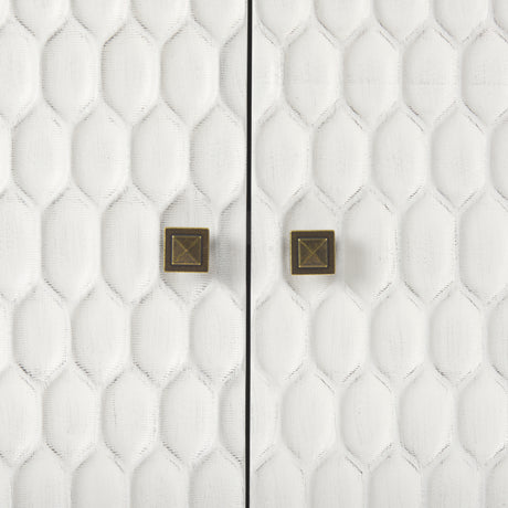Savannah White Fir Veneer w/ Gold Metal Accent 2-Door Accent Cabinet from Mercana - Luna Furniture