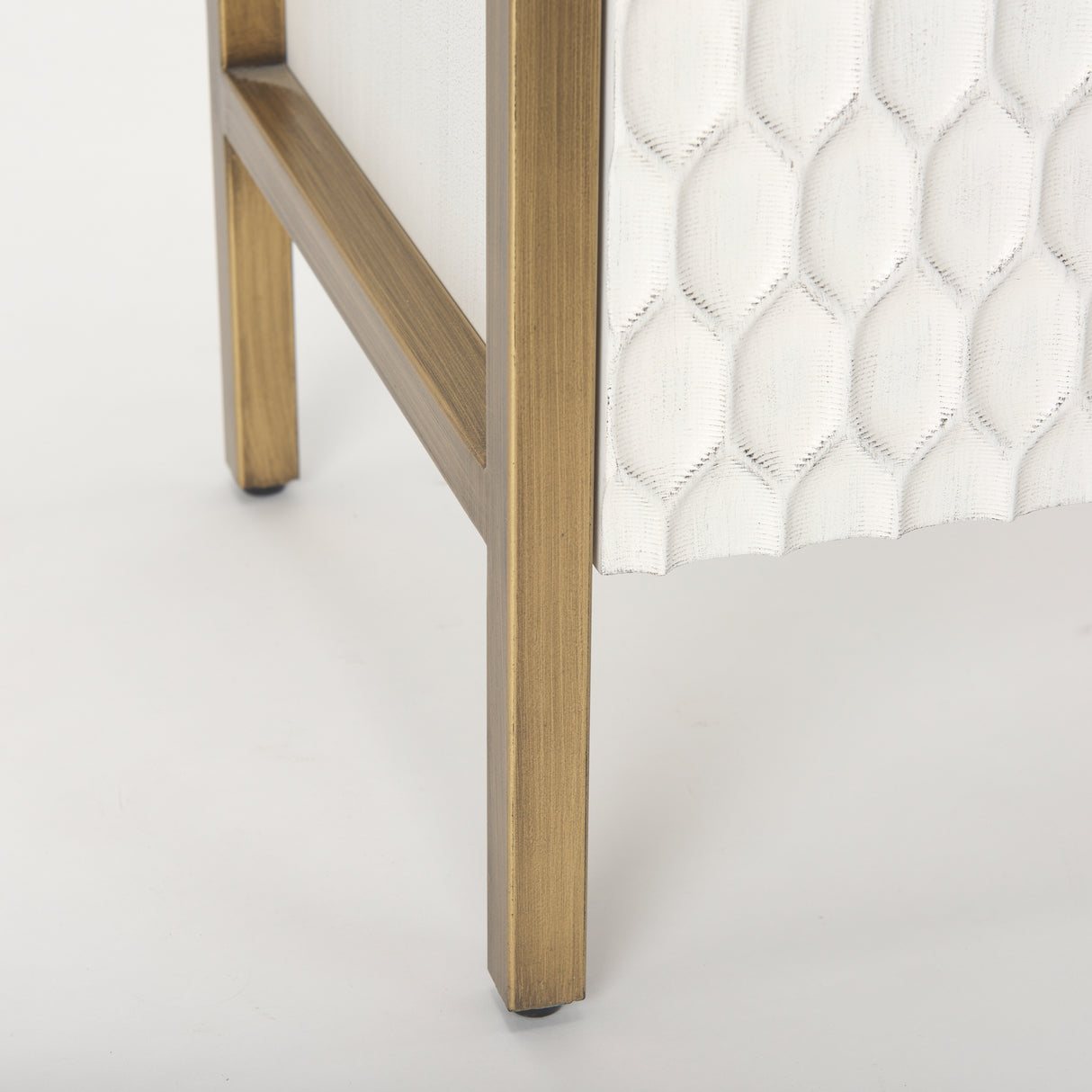 Savannah White Fir Veneer w/ Gold Metal Accent 2-Door Accent Cabinet from Mercana - Luna Furniture