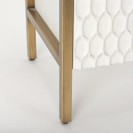 Savannah White Fir Veneer w/ Gold Metal Accent 2-Door Accent Cabinet from Mercana - Luna Furniture
