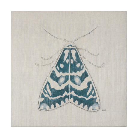 Moth Blue III by Mercana Studio a Hand Embellished Textured Canvas from Mercana - Luna Furniture