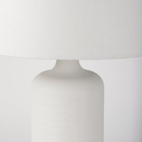 Melanie 17.0L x 17.0W x 30.5H White Shade W/White Base Table Lamp from Mercana - Luna Furniture