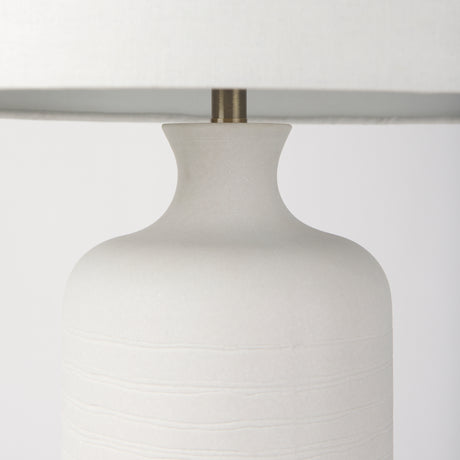 Melanie 17.0L x 17.0W x 30.5H White Shade W/White Base Table Lamp from Mercana - Luna Furniture