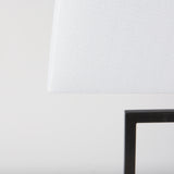 Peyton 14.0L x 9.0W x 26.2H Black Metal W/Marble Cube and White Shade Table Lamp from Mercana - Luna Furniture