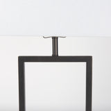 Peyton 14.0L x 9.0W x 26.2H Black Metal W/Marble Cube and White Shade Table Lamp from Mercana - Luna Furniture