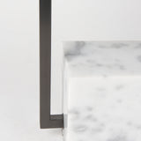 Peyton 14.0L x 9.0W x 26.2H Black Metal W/Marble Cube and White Shade Table Lamp from Mercana - Luna Furniture