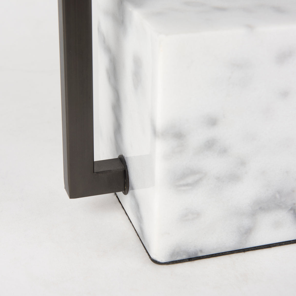 Peyton 14.0L x 9.0W x 26.2H Black Metal W/Marble Cube and White Shade Table Lamp from Mercana - Luna Furniture