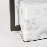 Peyton 14.0L x 9.0W x 26.2H Black Metal W/Marble Cube and White Shade Table Lamp from Mercana - Luna Furniture