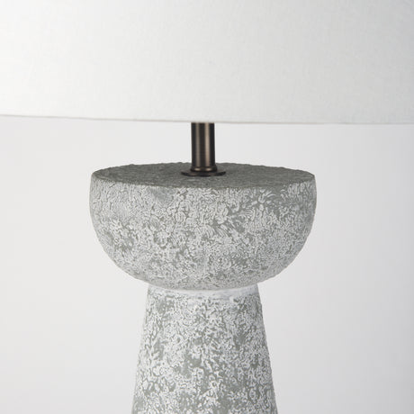 Julia 16.0L x 16.0W x 27.0H Gray Antique Painted Cement Table Lamp from Mercana - Luna Furniture