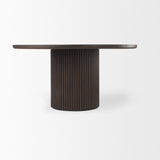 Terra 60L x 60W x 30H Dark Brown Wood Round Fluted Dining Table from Mercana - Luna Furniture
