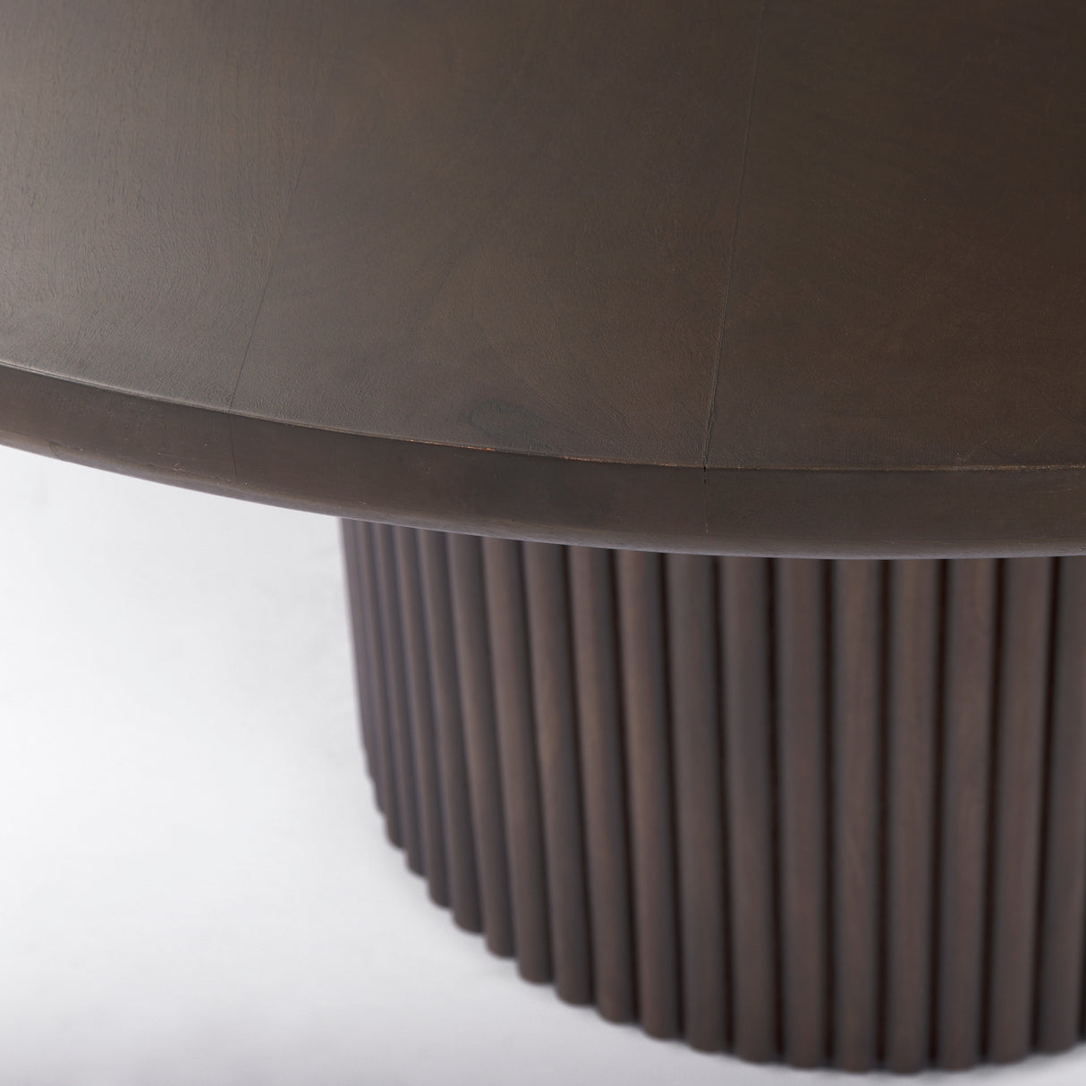 Terra 60L x 60W x 30H Dark Brown Wood Round Fluted Dining Table from Mercana - Luna Furniture