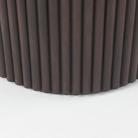 Terra 60L x 60W x 30H Dark Brown Wood Round Fluted Dining Table from Mercana - Luna Furniture