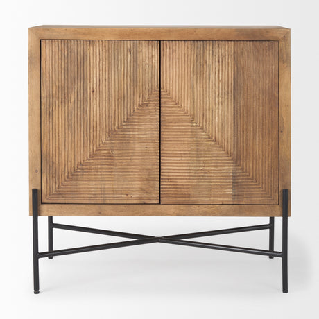 Cairo 36.0L x 19.5W x 36.0H 2 Door Wood and Metal Cabinet from Mercana - Luna Furniture