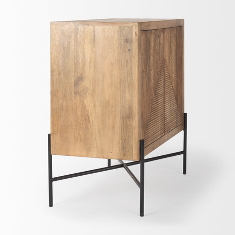 Cairo 36.0L x 19.5W x 36.0H 2 Door Wood and Metal Cabinet from Mercana - Luna Furniture