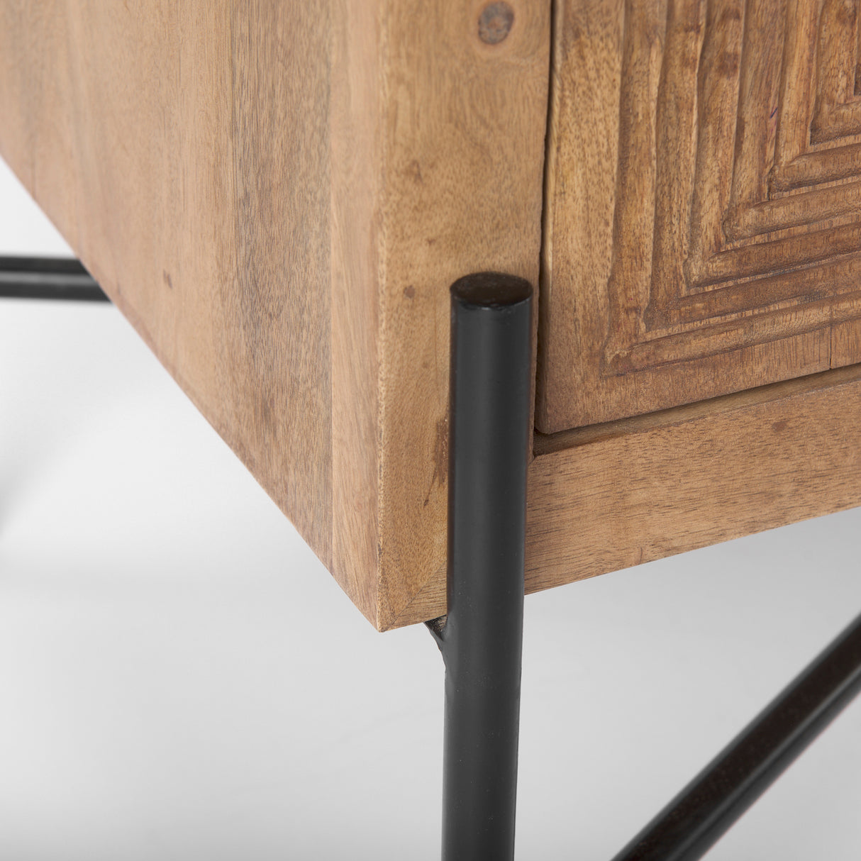 Cairo 36.0L x 19.5W x 36.0H 2 Door Wood and Metal Cabinet from Mercana - Luna Furniture