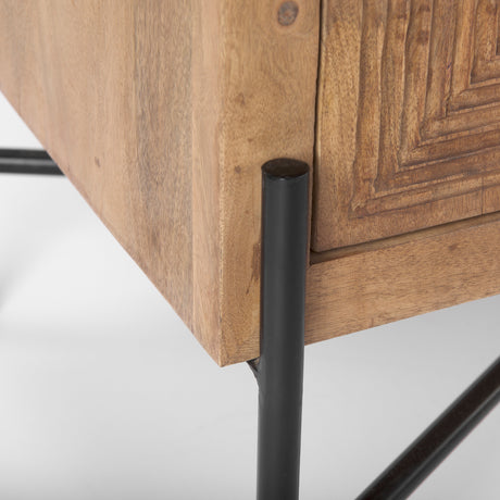 Cairo 36.0L x 19.5W x 36.0H 2 Door Wood and Metal Cabinet from Mercana - Luna Furniture