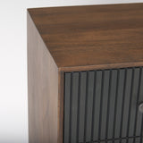 Grace 35.5L x 18.0W x 31.0H Medium Brown Wood W/Black Metal Frame 3 Drawer Accent Cabinet from Mercana - Luna Furniture
