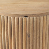 Terra 18L x 18W x 22H Light Brown Wood Fluted Round Side Table from Mercana - Luna Furniture