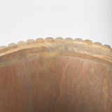 Terra 18L x 18W x 22H Light Brown Wood Fluted Round Side Table from Mercana - Luna Furniture