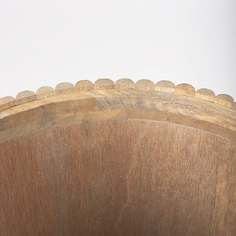 Terra 18L x 18W x 22H Light Brown Wood Fluted Round Side Table from Mercana - Luna Furniture