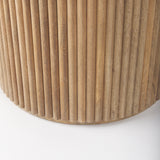 Terra 18L x 18W x 22H Light Brown Wood Fluted Round Side Table from Mercana - Luna Furniture