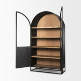 Sloan 47.5W x 85.5H Black Wood W/Black Metal Frame Arch Cabinet from Mercana - Luna Furniture