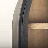 Sloan 47.5W x 85.5H Black Wood W/Black Metal Frame Arch Cabinet from Mercana - Luna Furniture