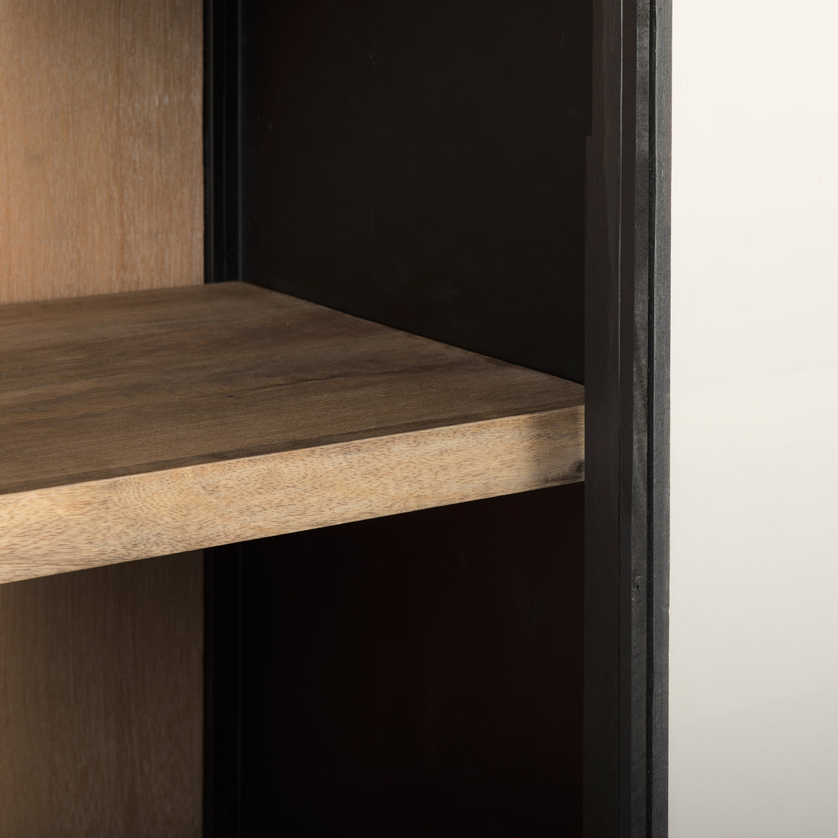 Sloan 47.5W x 85.5H Black Wood W/Black Metal Frame Arch Cabinet from Mercana - Luna Furniture