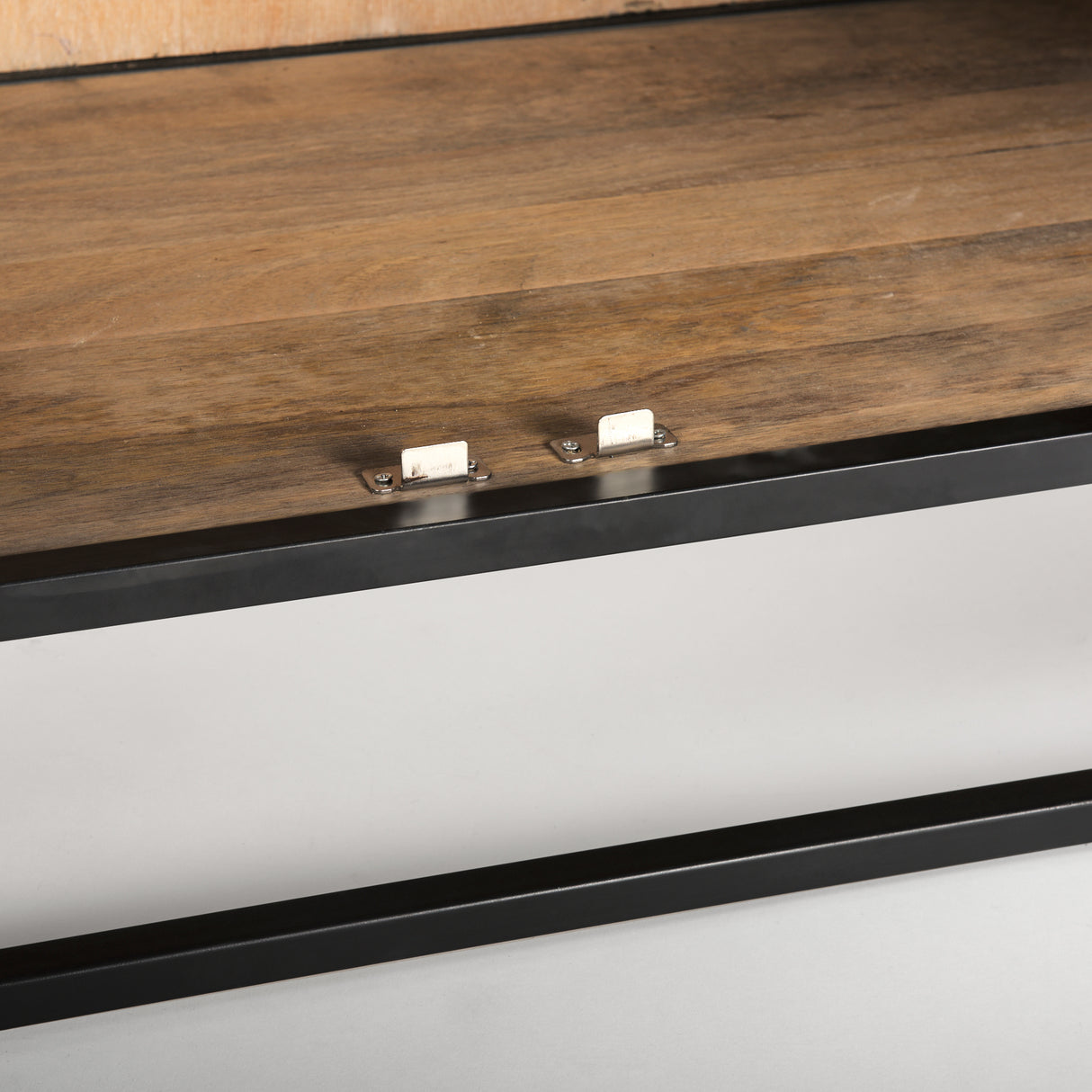Sloan 47.5W x 85.5H Black Wood W/Black Metal Frame Arch Cabinet from Mercana - Luna Furniture